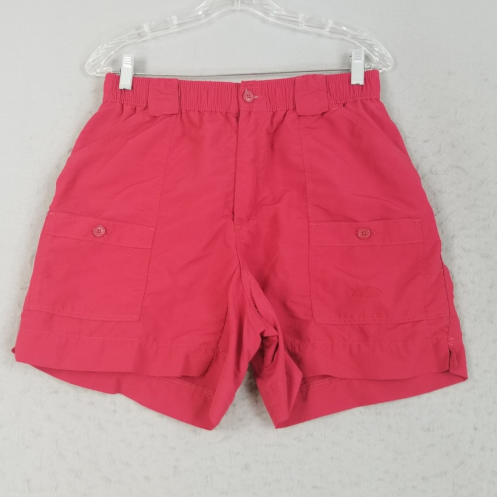 AFTCO Fishing Shorts Mens 34 Red Original M01 Heavy Duty Thick Nylon Utility